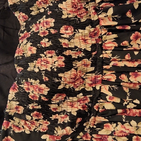 Band of Gypsies Black Background Floral Design Dress Size XS W-645 - Picture 13 of 16